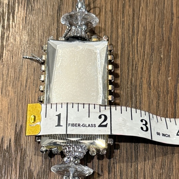 Christmas Ornaments Crystal look acrylic Silver embellished 6 pcs RARE - Picture 13 of 16